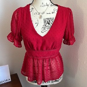 Francesca’s Collection dot sheer blouse - size small